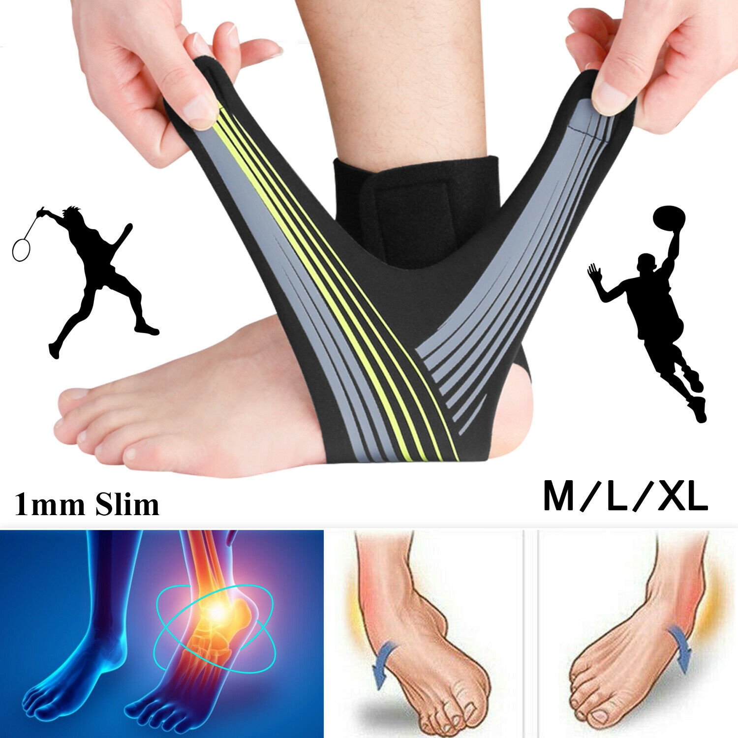 Ankle Brace Support Plantar Fasciitis Pain Relief Compression Foot Sleeve Wrap