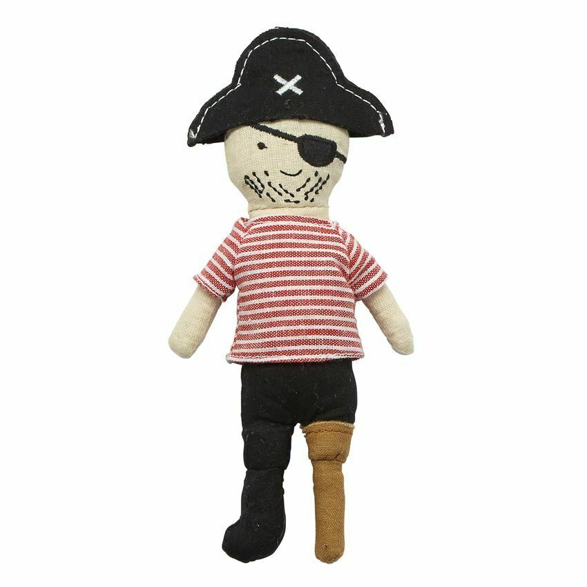 New Mud Pie Baby Boy Pirate Peg Leg Plush Rattle