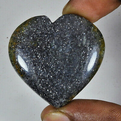 Aa++ 70cts. Black Sunstone Heart Shape Cabochon Loose Gemstone P219
