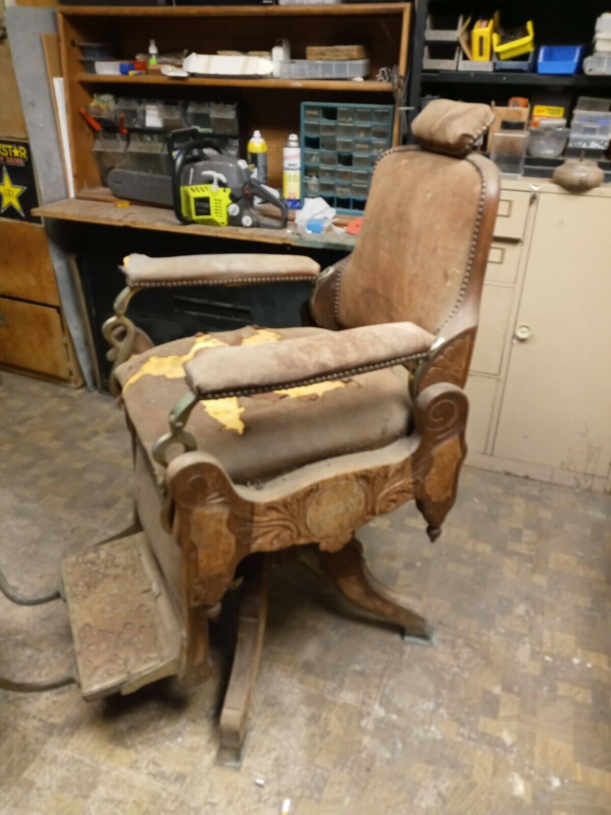 1888 Koken Congress Antique Barber Chair Need Restoration