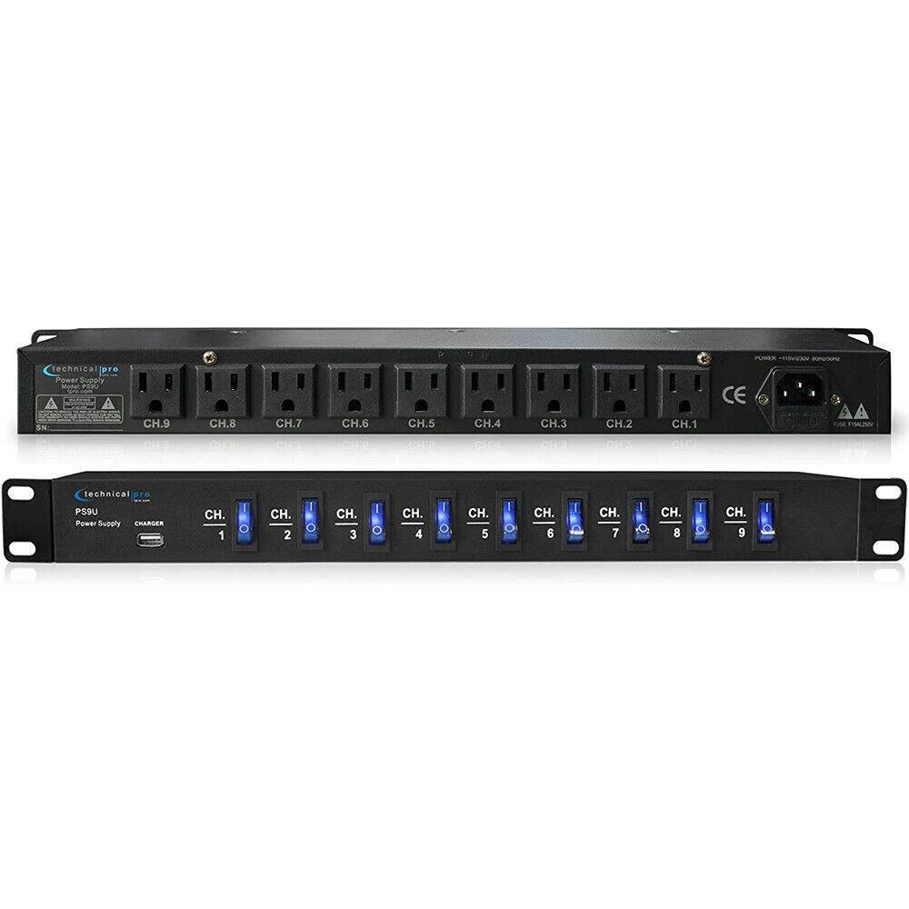 Technical Pro Rack Mount Power Supply With With 5v Usb Charging Port
