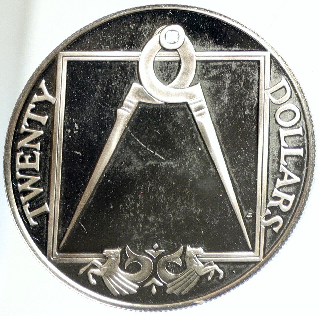 1985 British Virgin Islands Uk Elizabeth Ii Dividers Prf Silver $20 Coin I103074