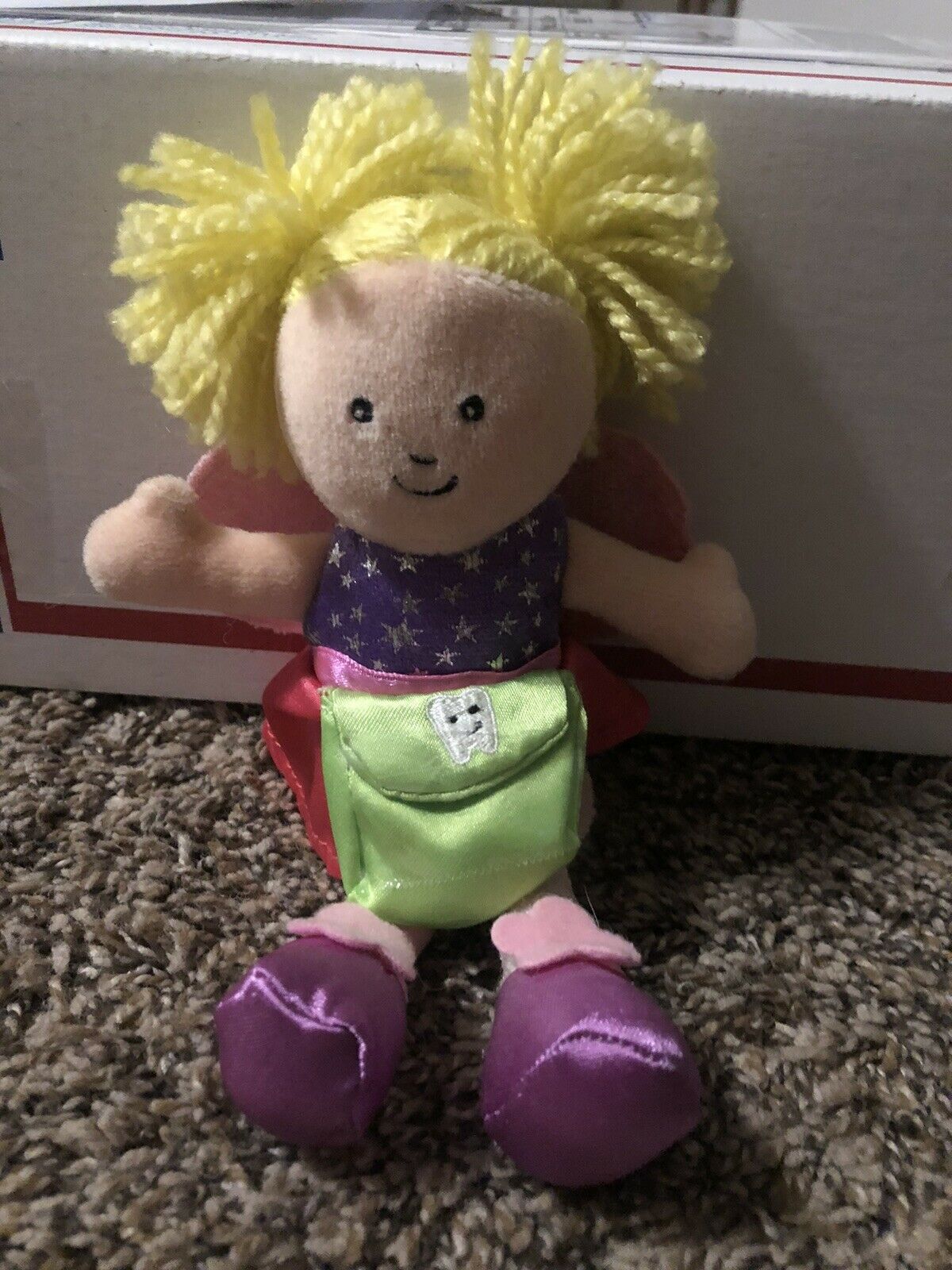 Tooth Fairy Doll Plush With Wings And Tooth/treat Pocket