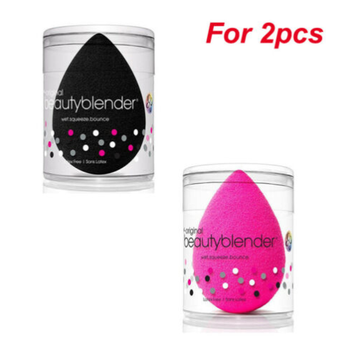 2pcs/set Original Beauty Blender Makeup Sponge Applicator Latex Free Pink/black