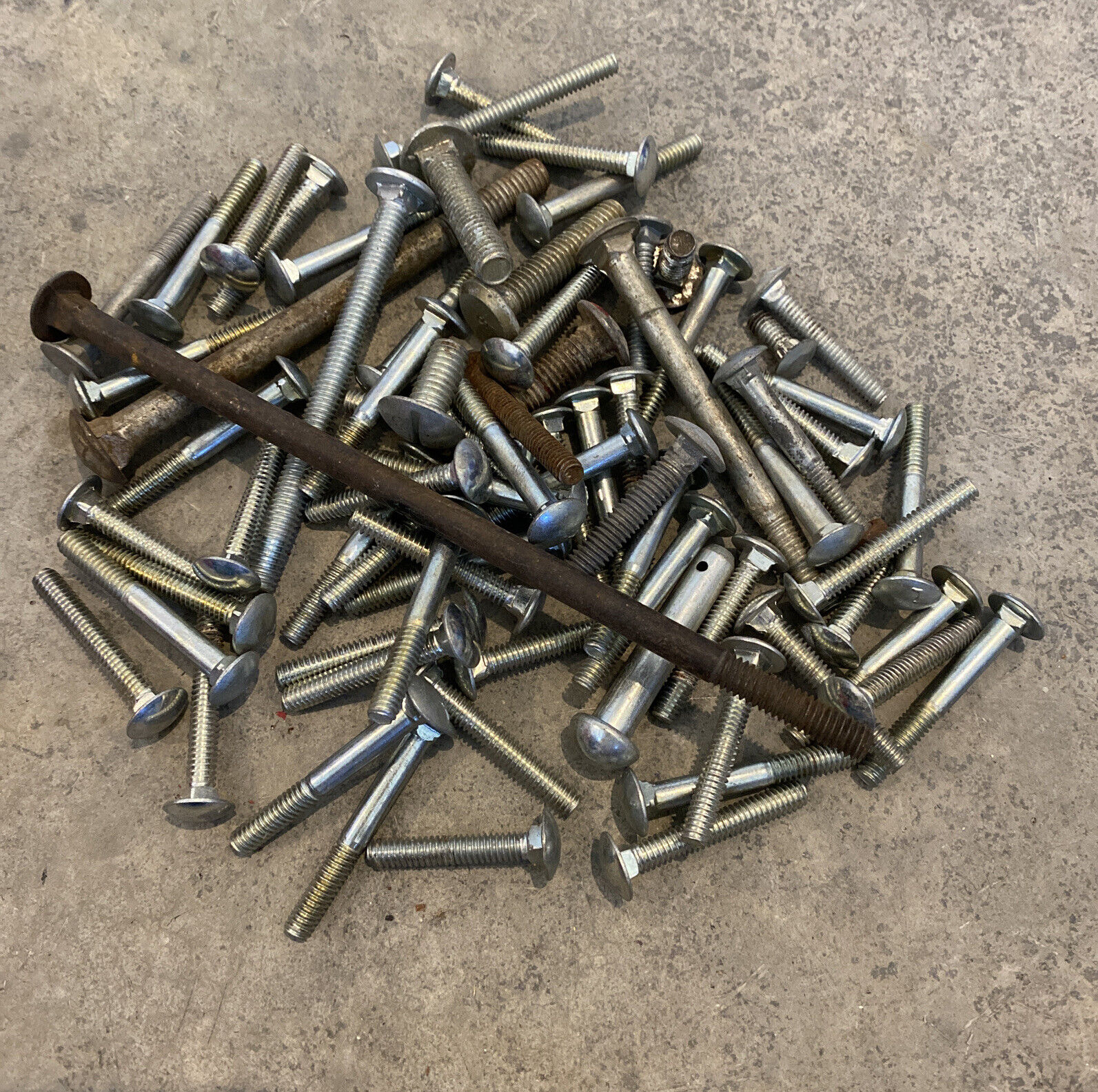 Vintage Carriage Bolts-miscellaneous Sizes, 2 Lbs 9 Oz