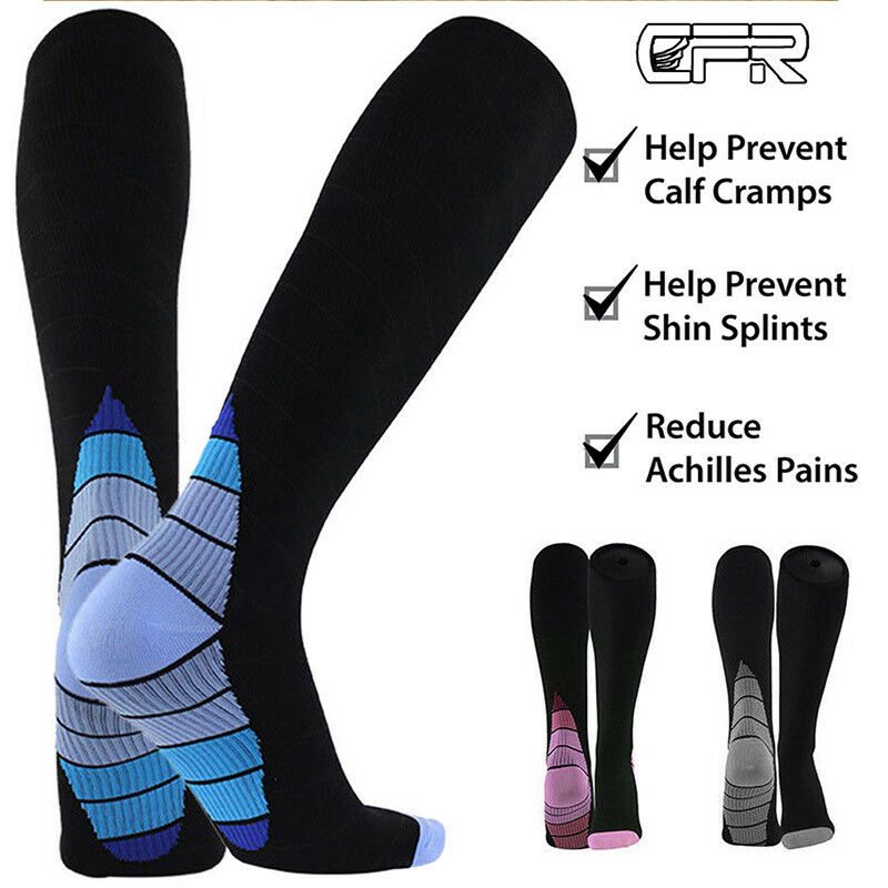 Pairs 30-40 Mmhg Knee High Compression Socks Running Sport Long Stcokings Ankle