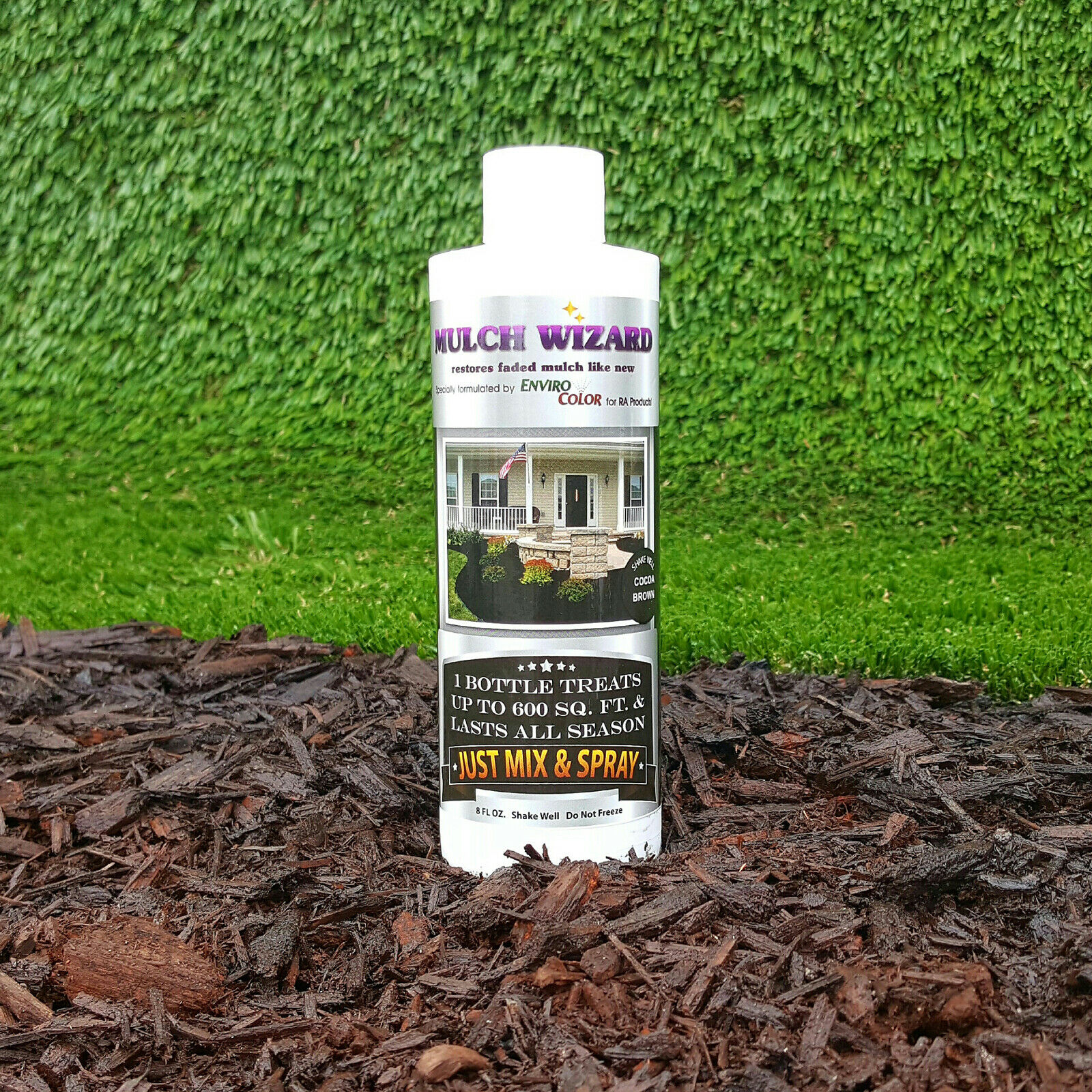 Mulch Wizard Mulch Dye Concentrate 600-700 Sq Ft Per 8oz Bottle, As Seen On Tv