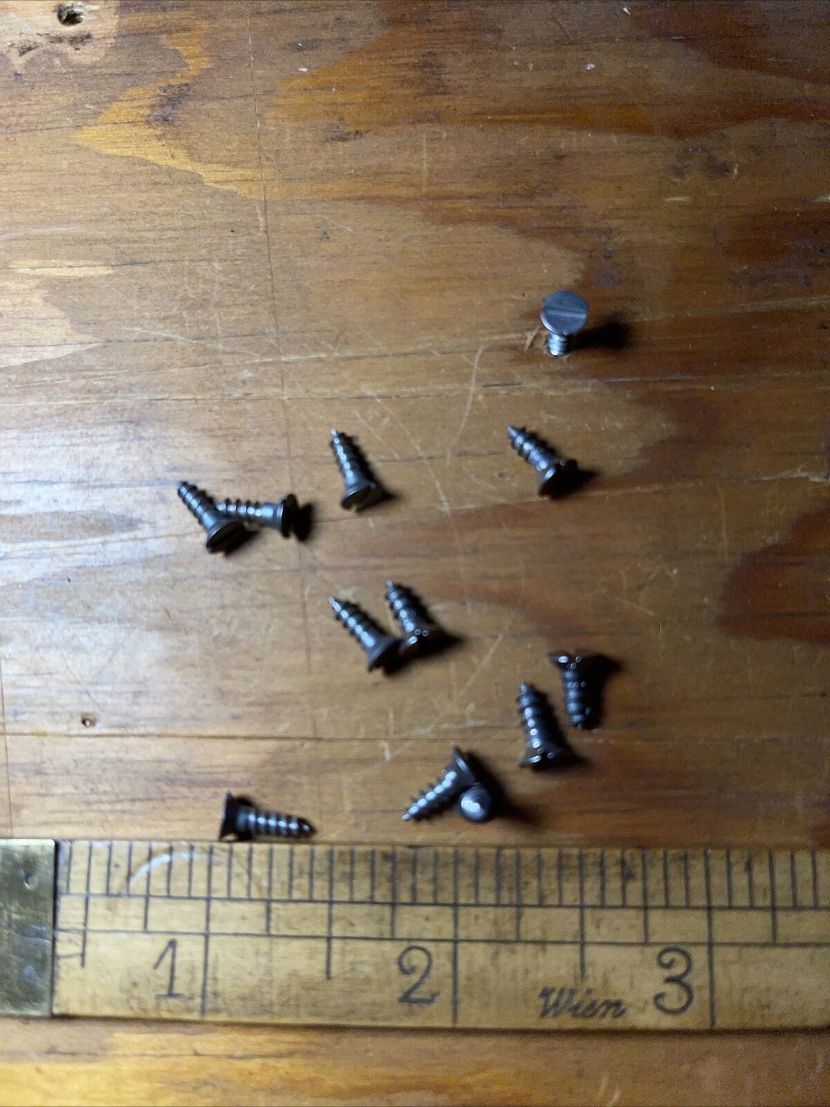 Wood Screws Flat Head Slotted # 4 X 3/8 Steel Bright American Made Old Store