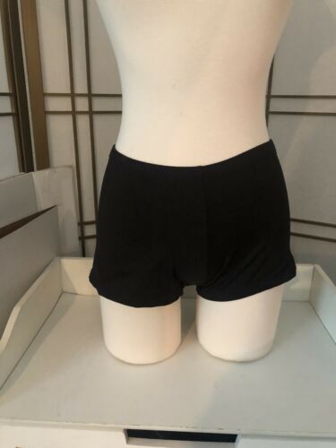 Funky Diva Dancetech Dance Yoga Boy Short Shorts Black Stretch Sz. Small 12" L