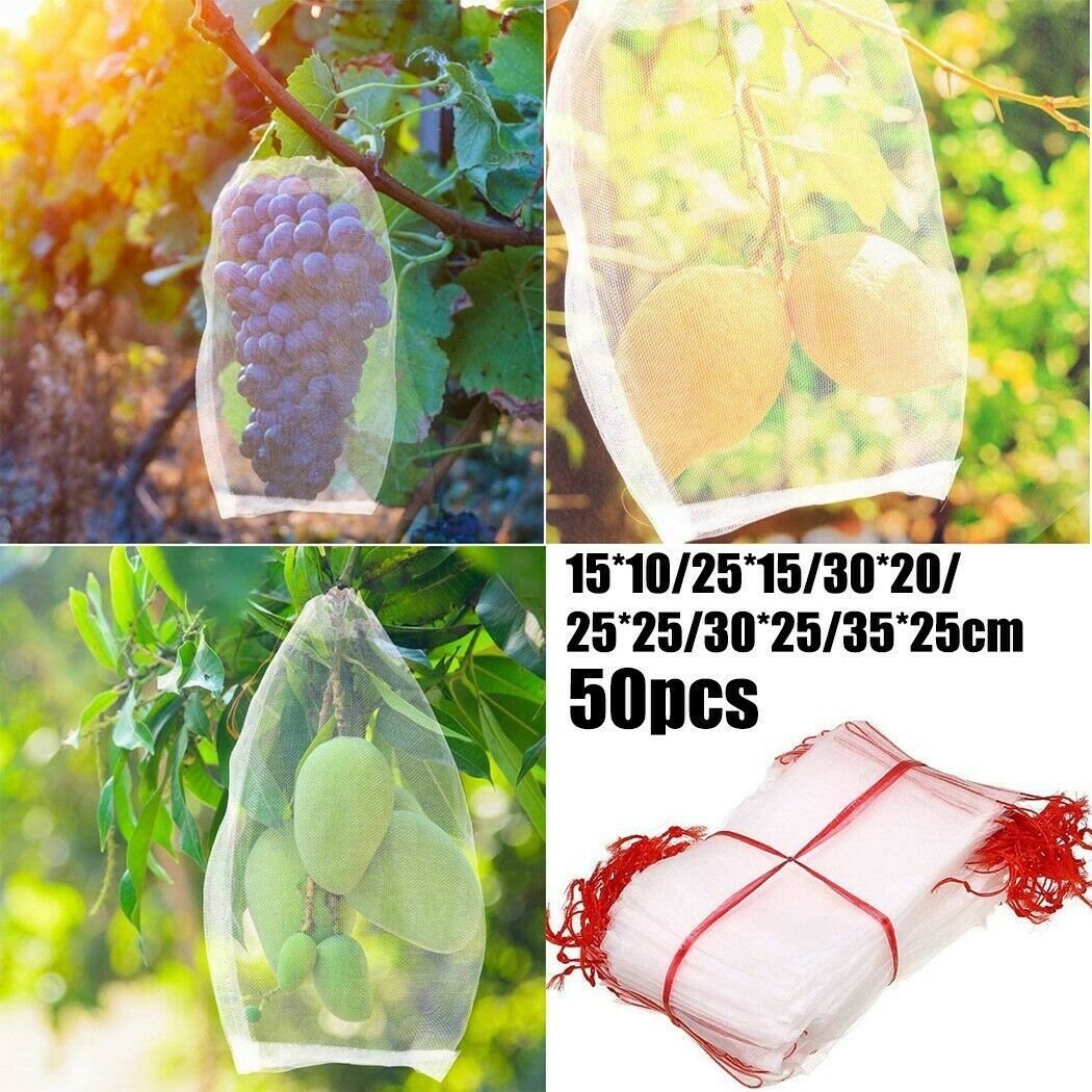 50* Fruit-net Bags Agriculture Garden Vegetable Protection Mesh Insect Proof