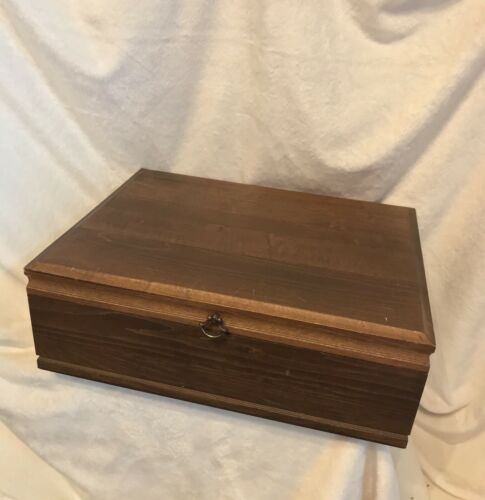 Vintage 1970s Oneida Flatware Hollowware Mahogany Wood Storage Chest Case