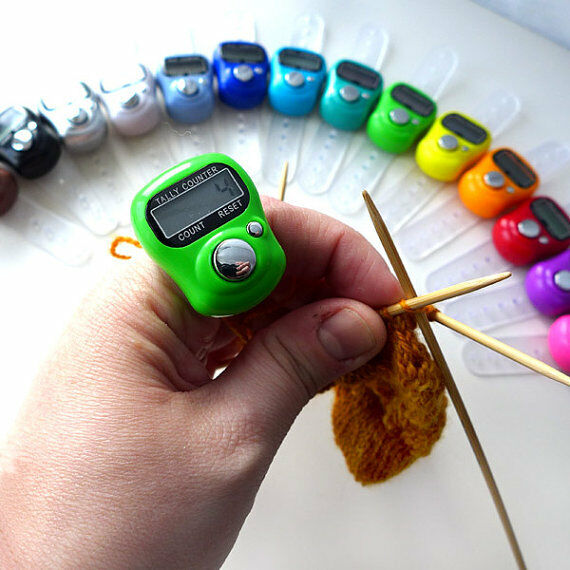 Knitting/ Crochet Finger Row Counter- Tally Digital- 16 Great Colors!