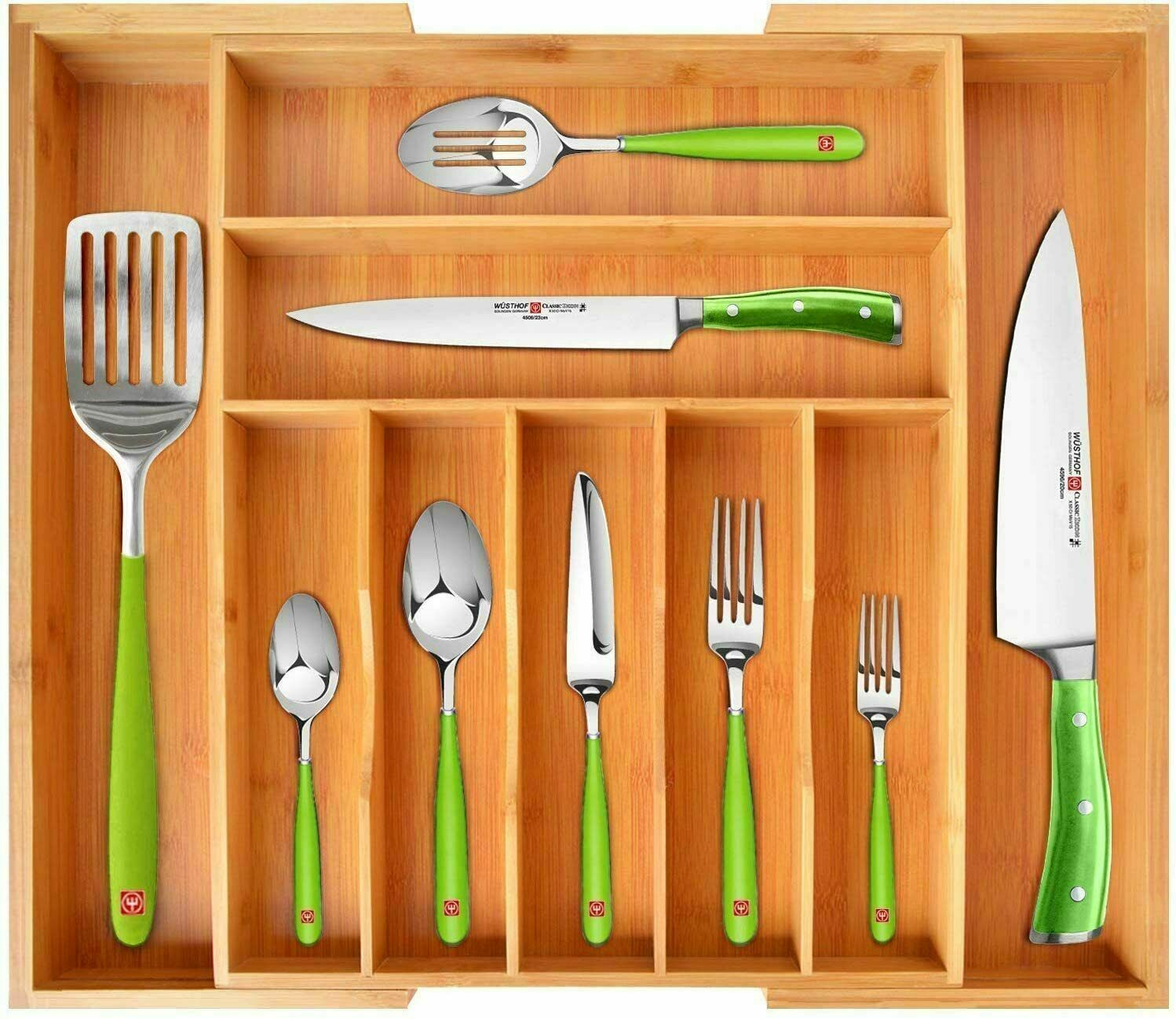 Bamboo Kitchen Drawer Organizer - Expandable Silverware Organizer/utensil Holder