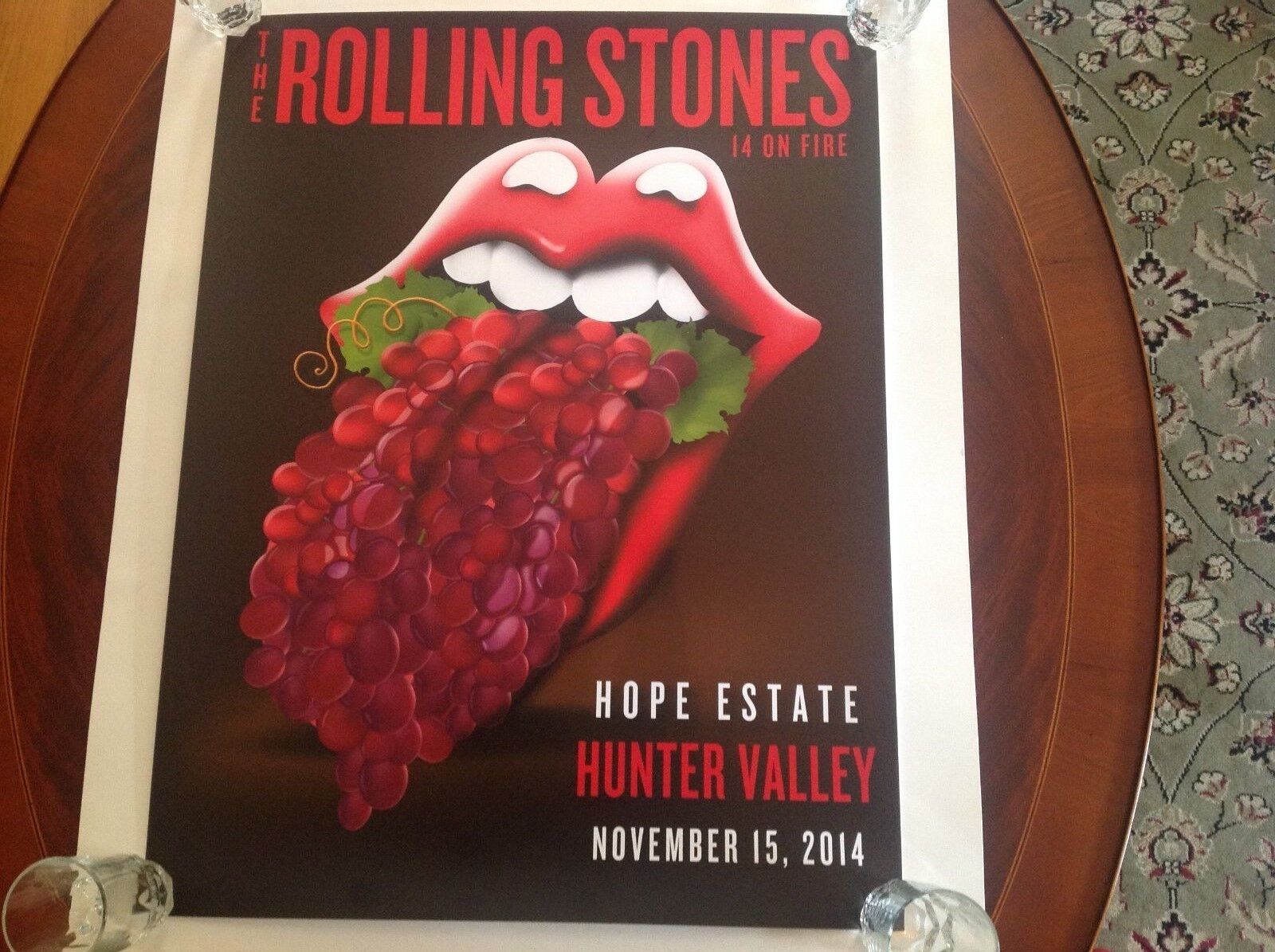 The Rolling Stones 14 On Fire Ltd. Ed. Lithograph Poster Hunter Valley 1st Ed.