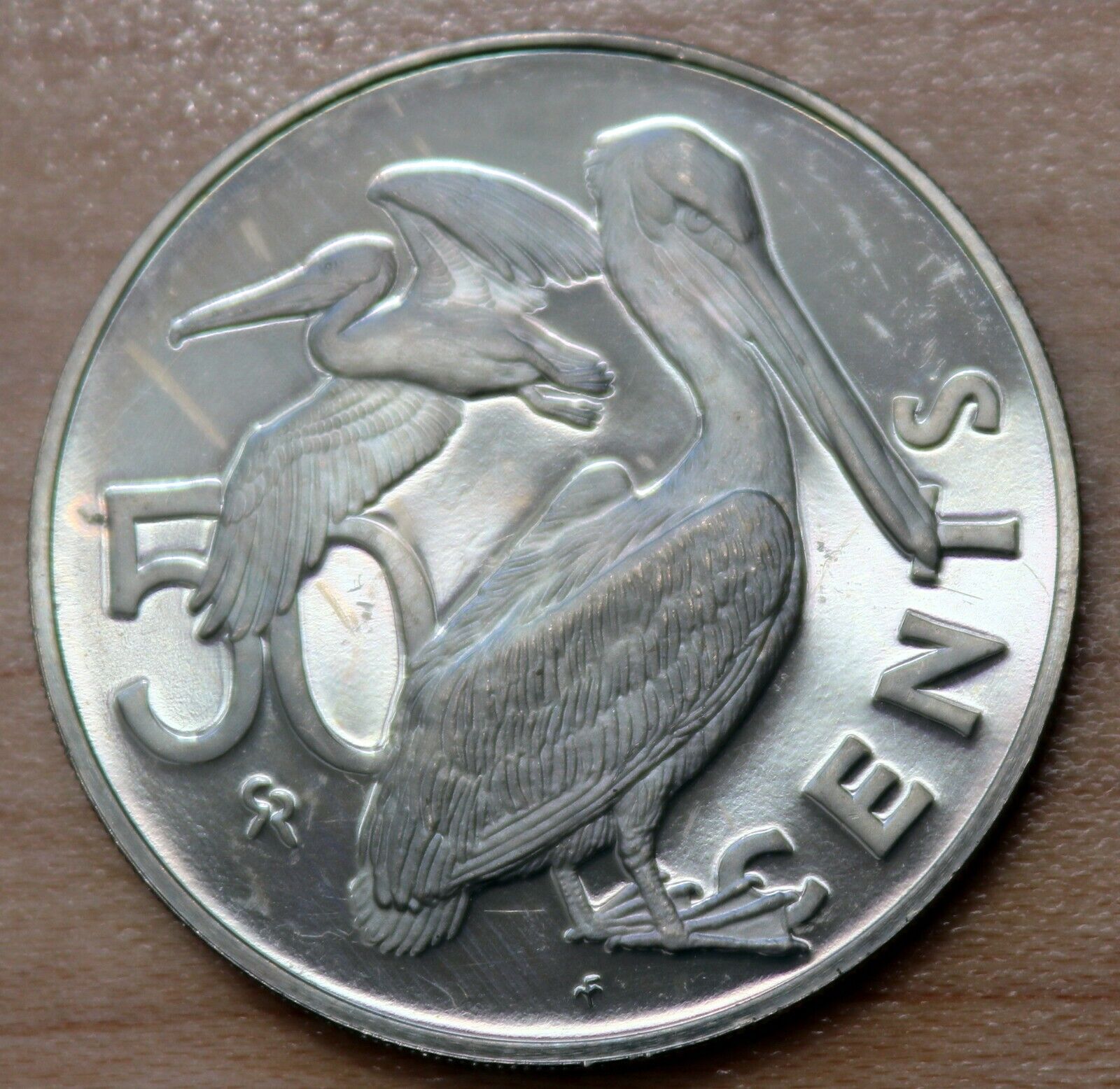 1973 British Virgin Islands 50 Cents Brown Pelican