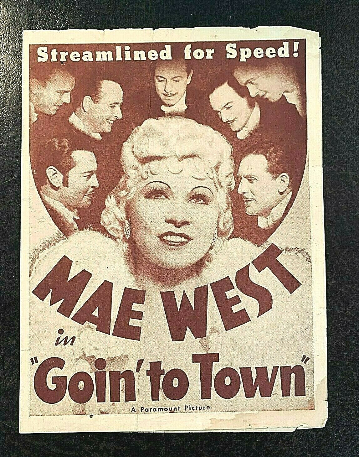 Goin' To Town 1935 Original Movie Herald, Mae West
