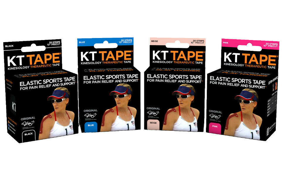 Kt Tape Cotton Elastic Kinesiology Tape (pre-cut 20 Strips) | Fitness | Running