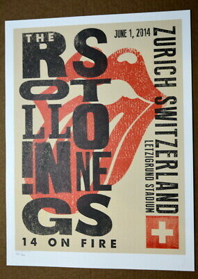 Rolling Stones - 14 On Fire - Letzigrund Stadium - Zurich - Tour Poster - Keith
