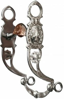 High Port Copper Spade Engraved Silver Western Horse Show Bridle Correction Bit