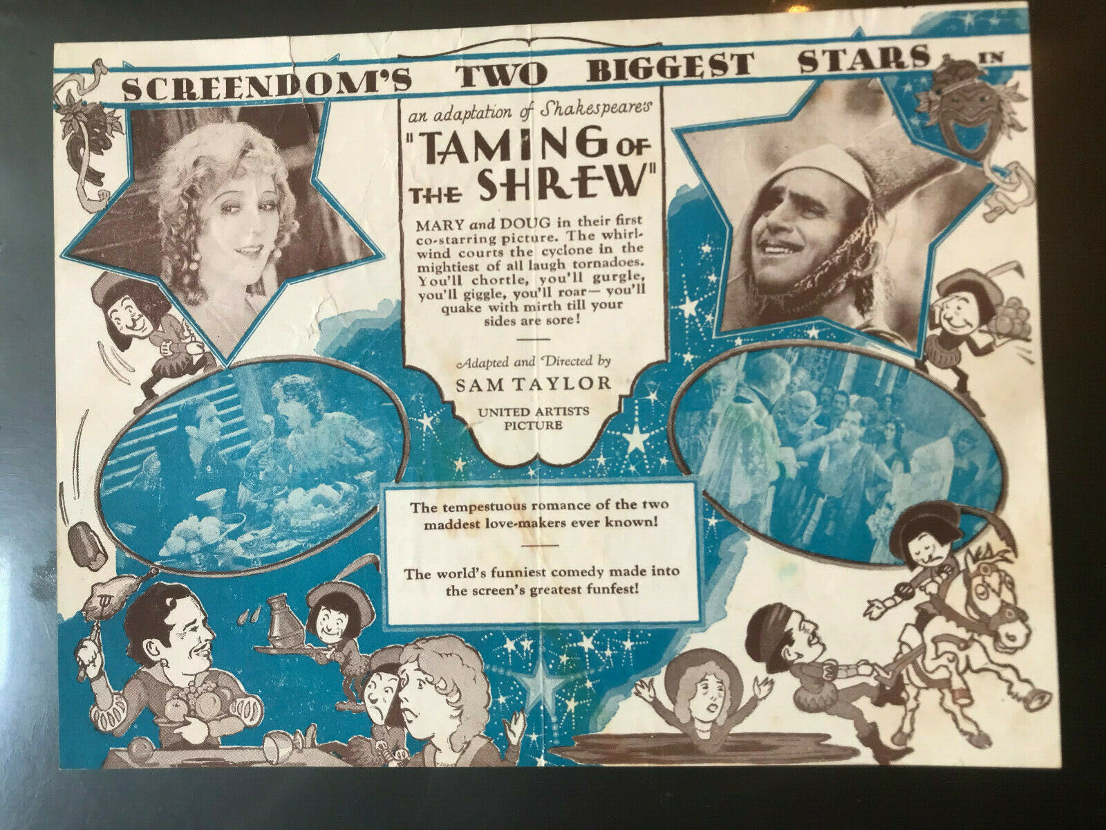 Taming Of The Shrew 1929 Ua 6x8" Herald Douglas Fairbanks Sr. Mary Pickford