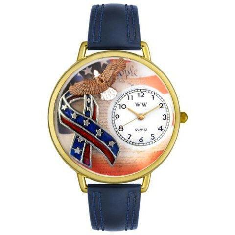 Whimsical Watches G-1220035 Whimsical Unisex American Patriotic Navy Blue Leathe