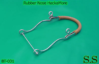 Rubber Nose Hackamore 8"- Stainless Steel Bt-001