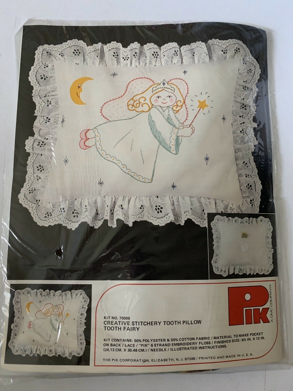 Dmc Pik Stitchery Tooth Fairy Pillow Kit #75000 Vintage ( Item #709) New