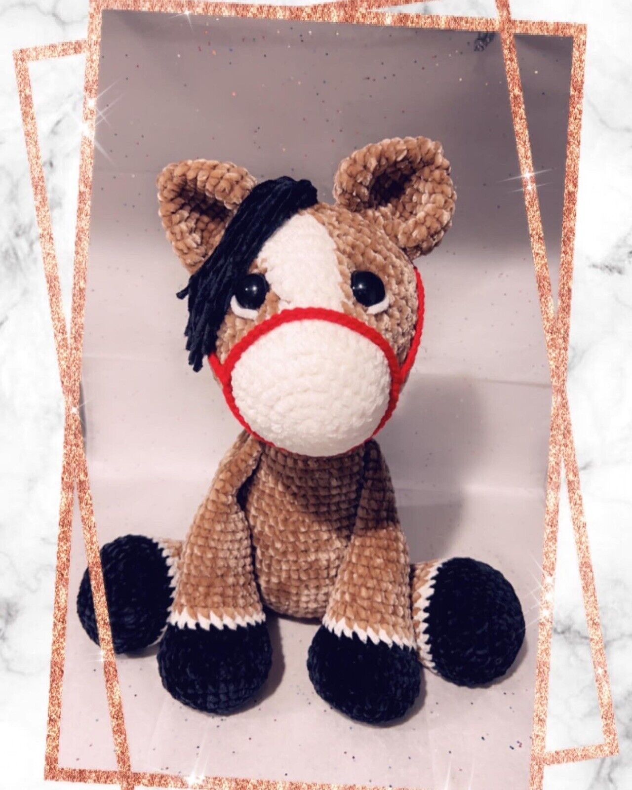 Handmade Crochet Horse Plushie/ Stuffed Animal For Gift Or Baby Shower
