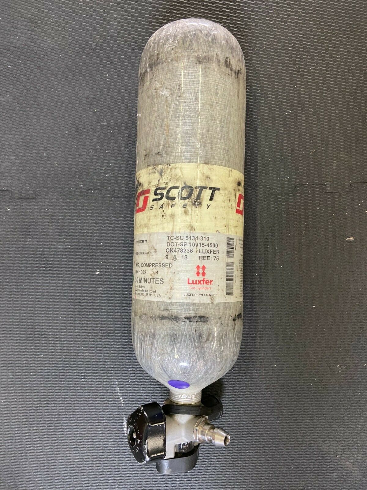 Used Scott Safety 4500 Psi 30 Min Scba Firefighter Tank Bottle Cylinder 2013