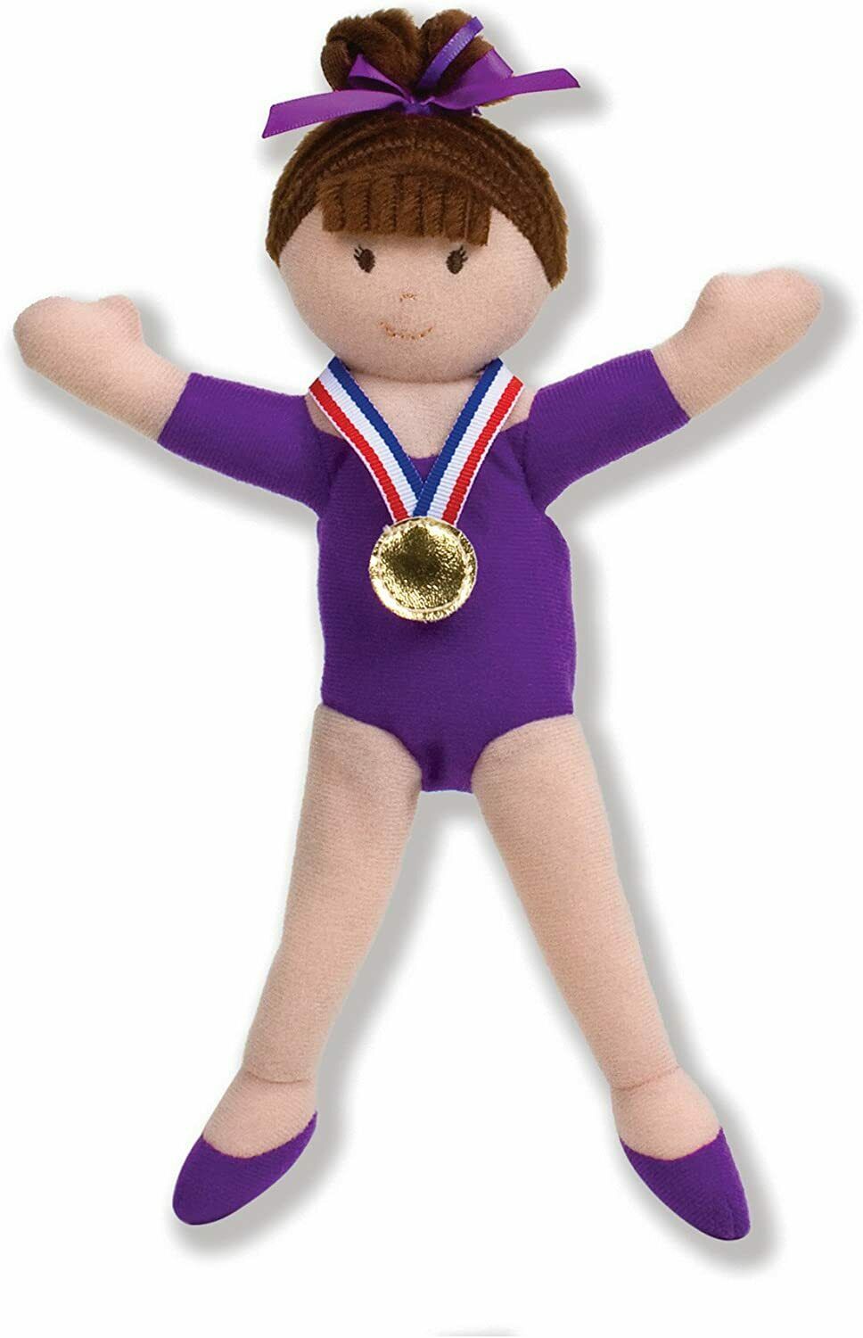 North American Bear Girls On The Move Brunette Gymnast Finger Puppet Rare New