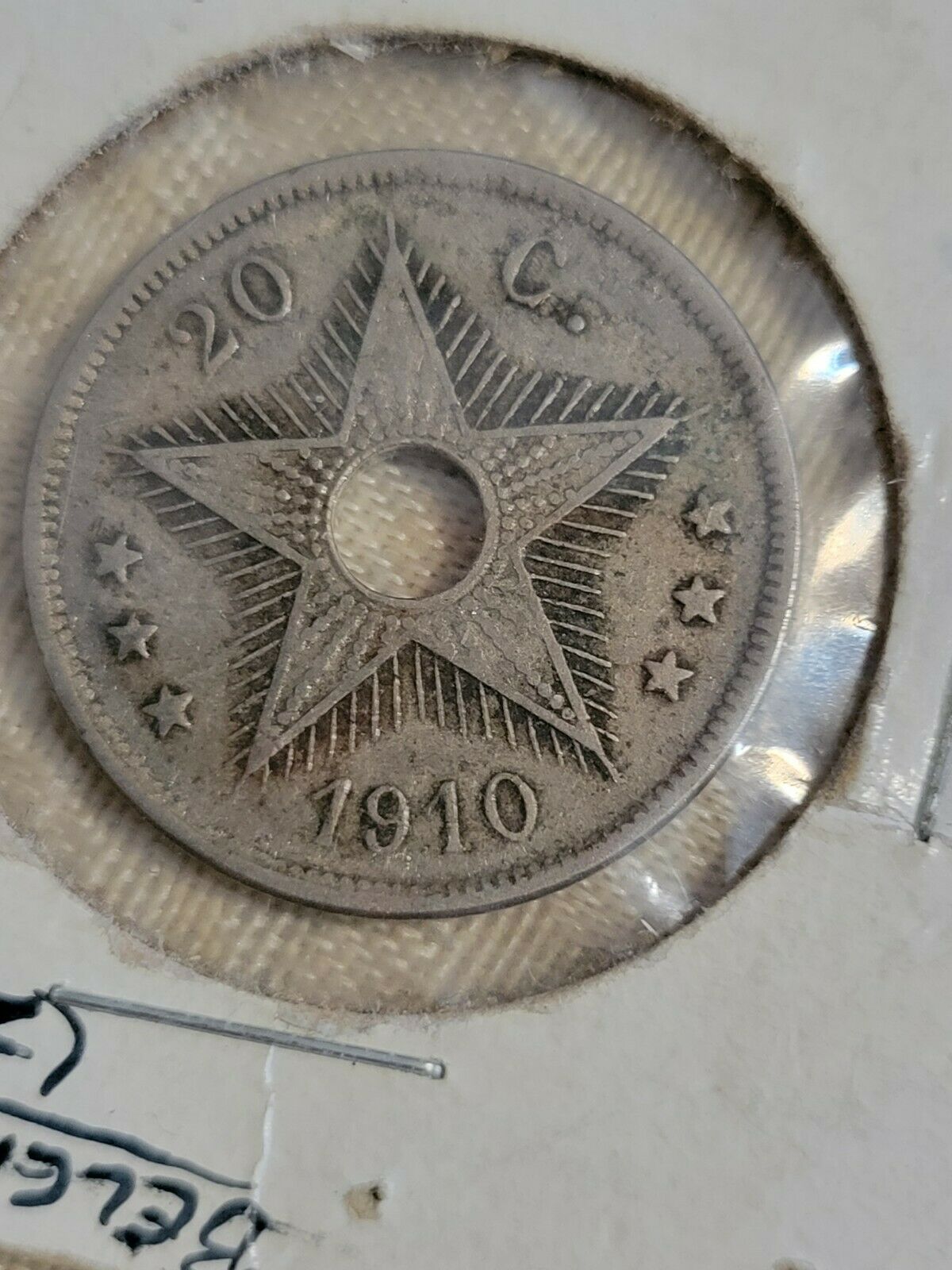 Belgian Congo 10 Centimes 1910 20 Centimes Coin