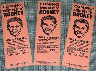The Big Chance 1933 Original 6x18 Movie Heralds! Mickey Rooney Boxing Classic!