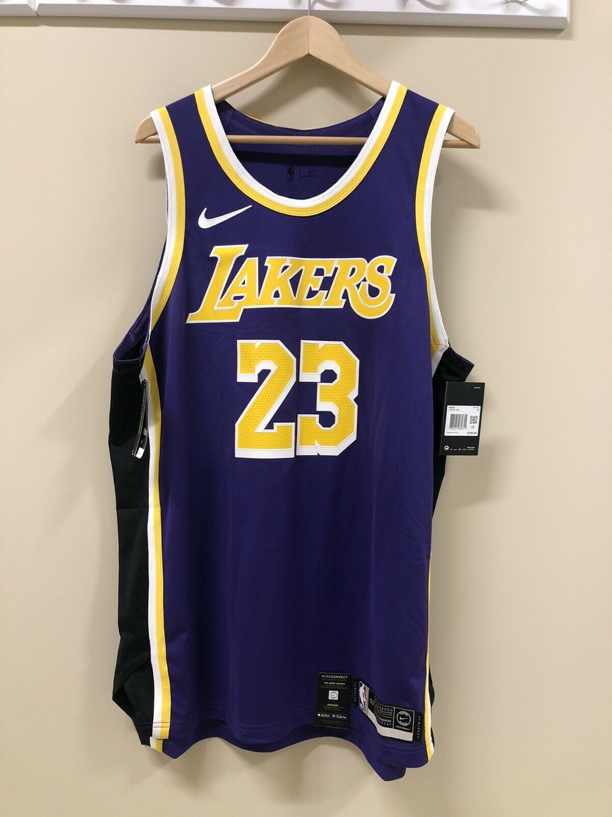 Nike Men Lebron James Lakers Jersey Aj5197-505 Size 52 Xl Vaporknit Purple