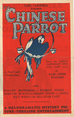 The Chinese Parrot - Vintage 1927 Charlie Chan Silent Film Mystery Movie Herald