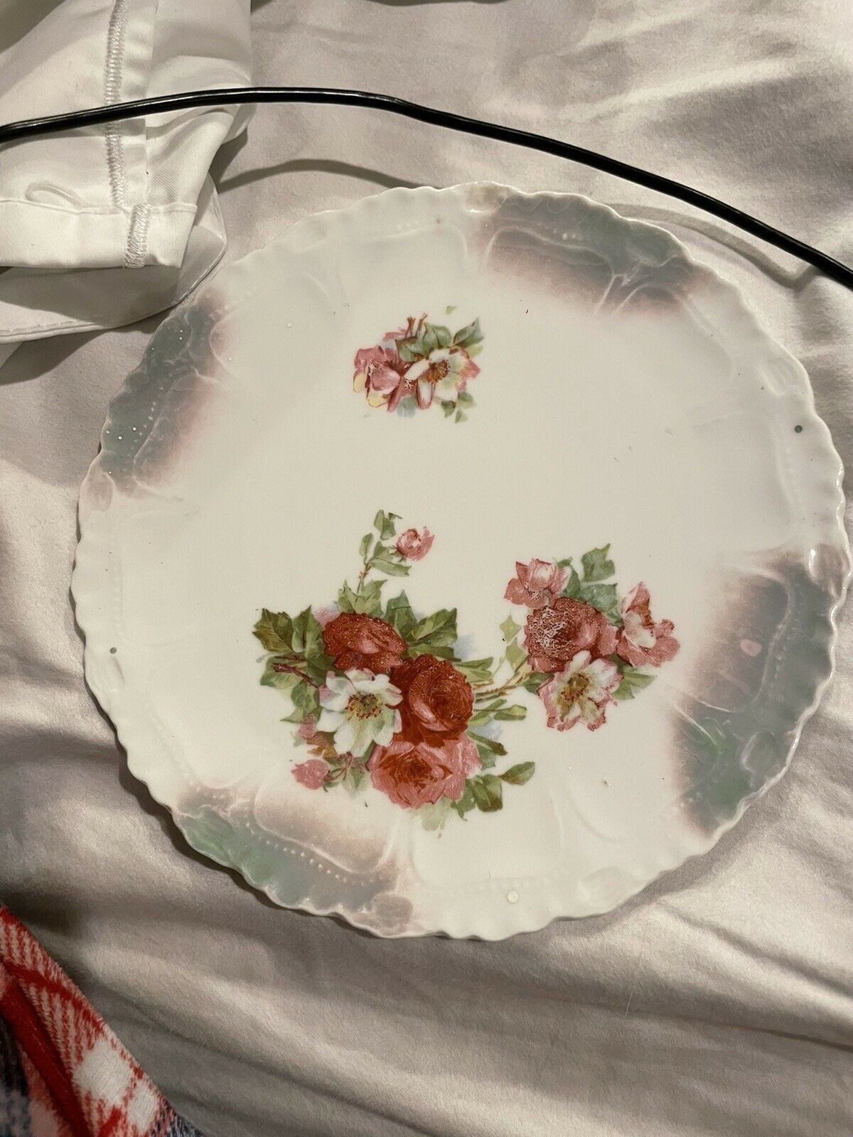 Antique Old World Bread And Butter Plate Roses Floral 6.25” Porcelain