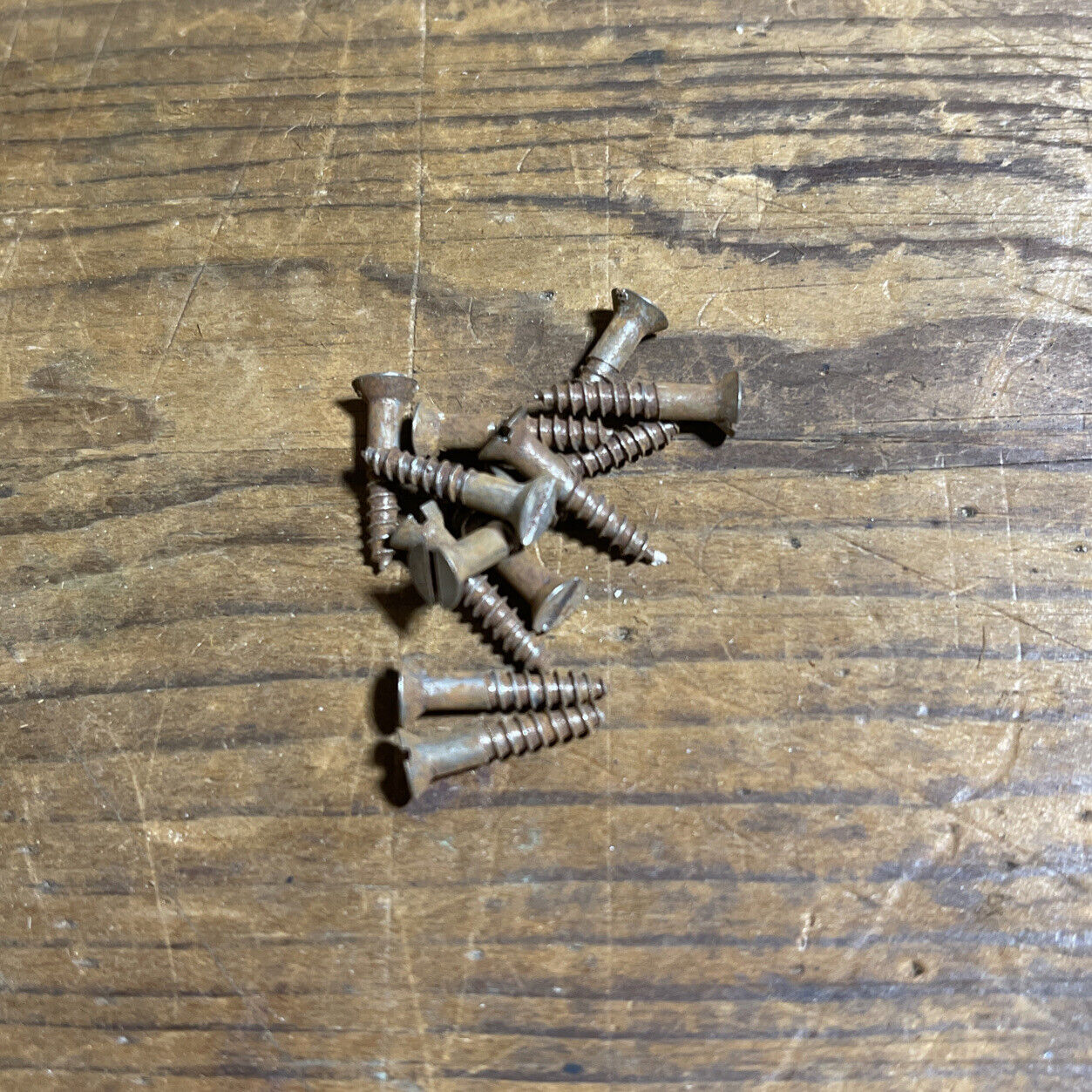 Wood Screws Flat Head Slotted # 4 X 5/8 Steel Rusty Nos American Made
