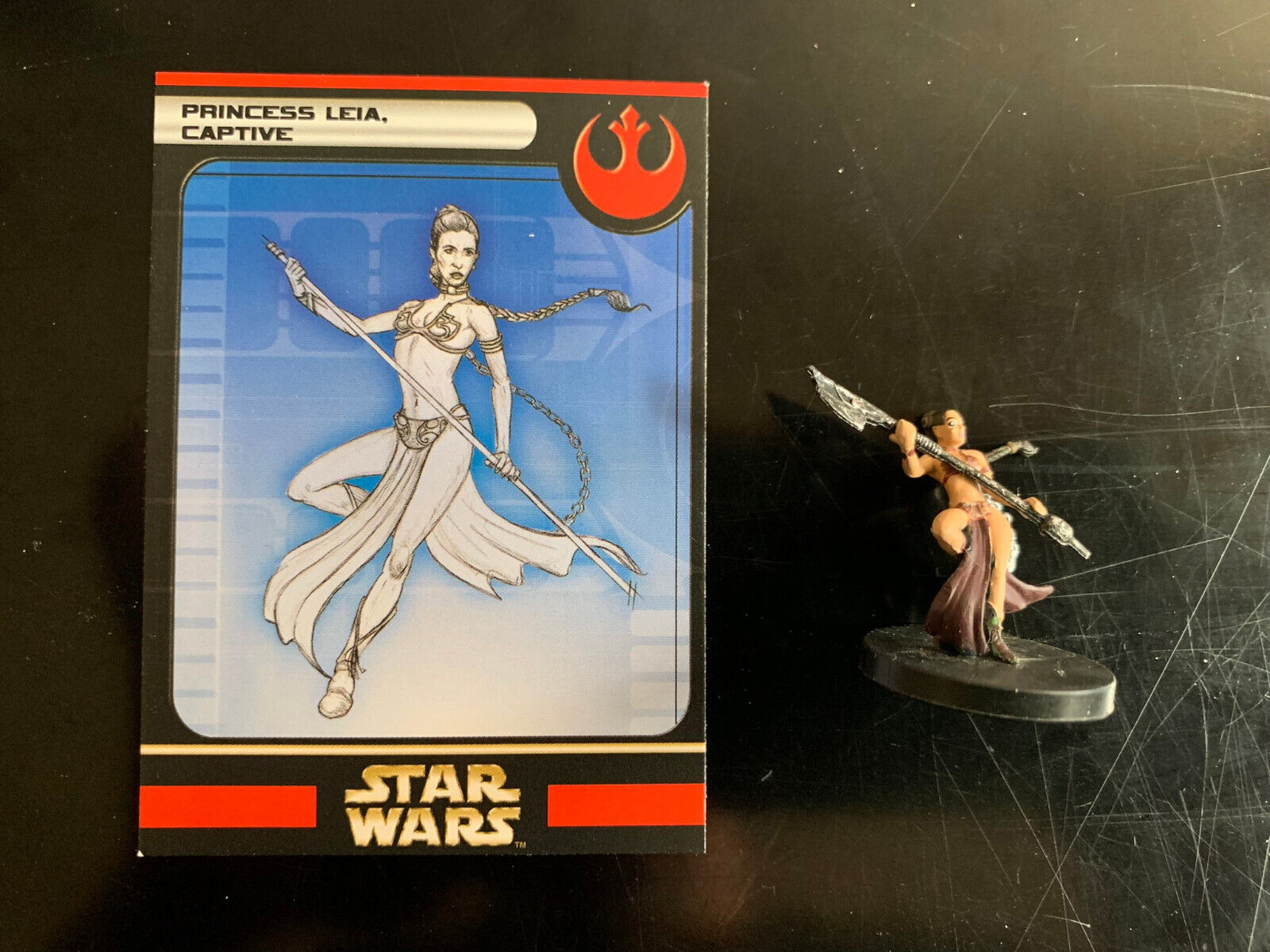Star Wars Miniatures - Princess Leia, Captive W/ Card - Rebel Storm 12/60 - Vr